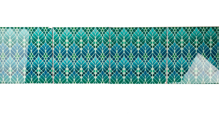 "Malachite Twining" Green blue kitchen tiles