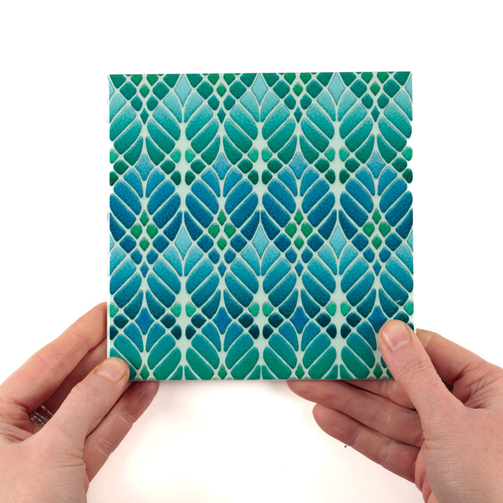 "Malachite Twining" Green blue kitchen tiles