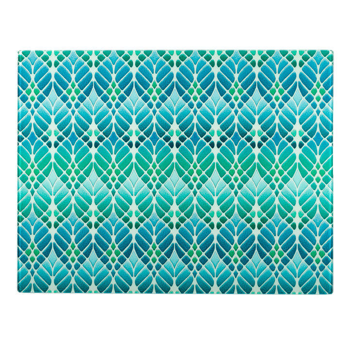Interwoven Trees Worktop Protector - Blue / Turquoise
