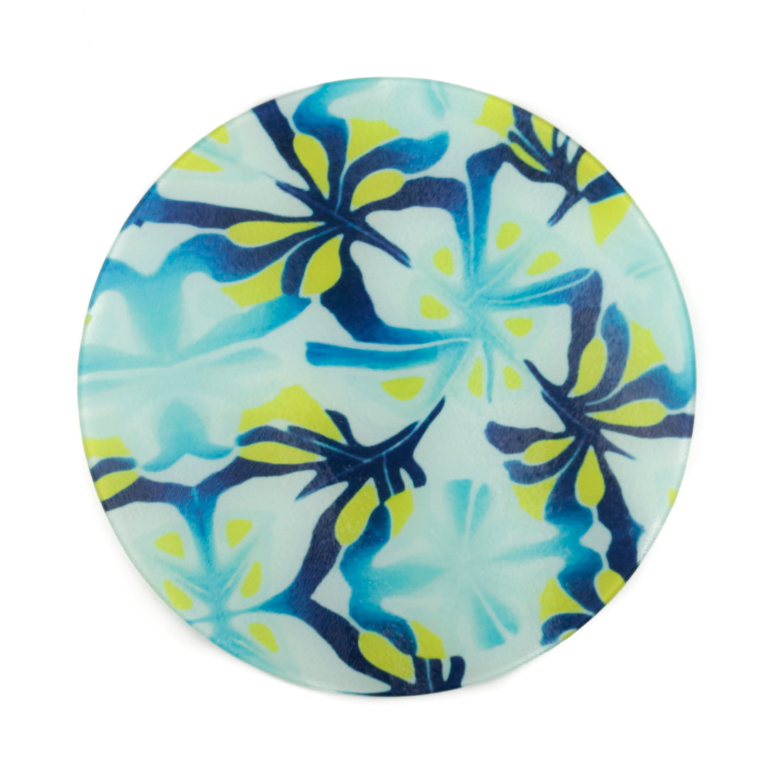 Navy Blue Yellow modern abstract chopping board - Large