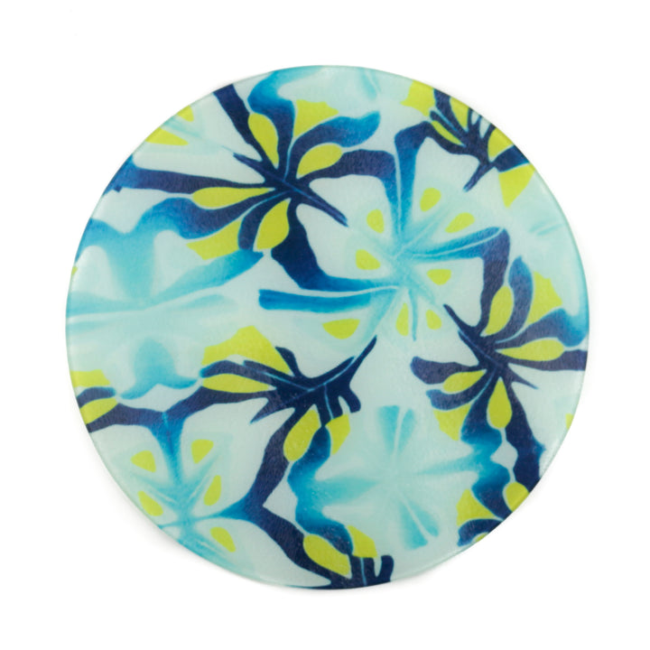 Navy Blue Yellow modern abstract chopping board - Large