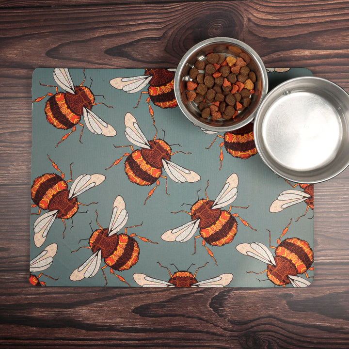Wandering Bees Large Pet Food Mat
