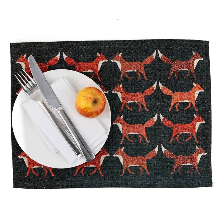Red Foxes Fabric Placemat