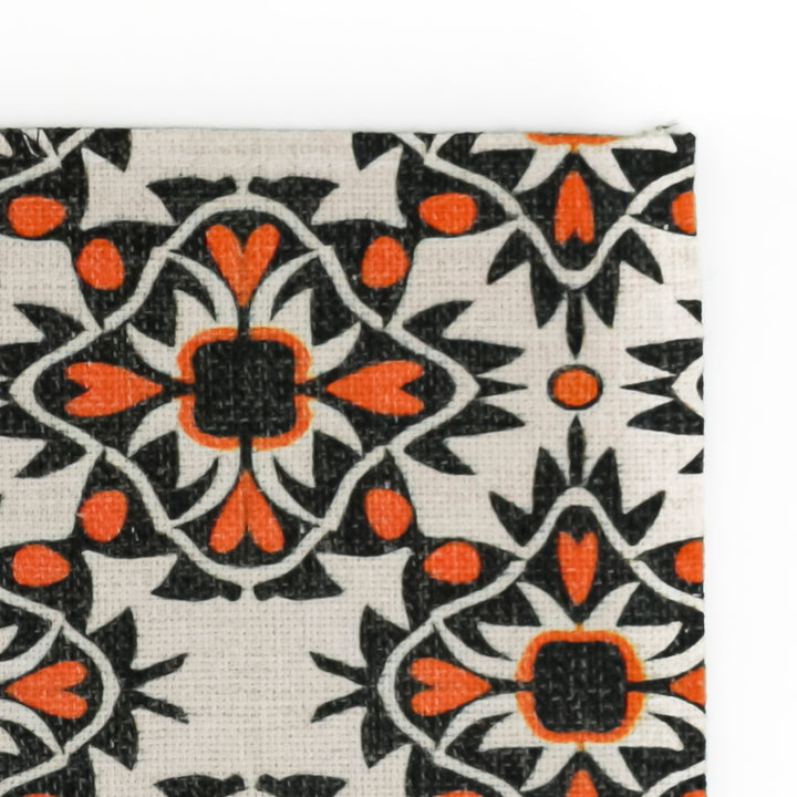 Aztec Red Orange Black Linen-feel Placemats