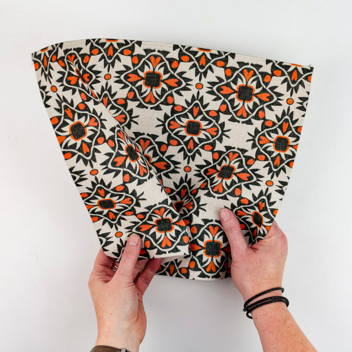 Aztec Red Orange Black Linen-feel Placemats