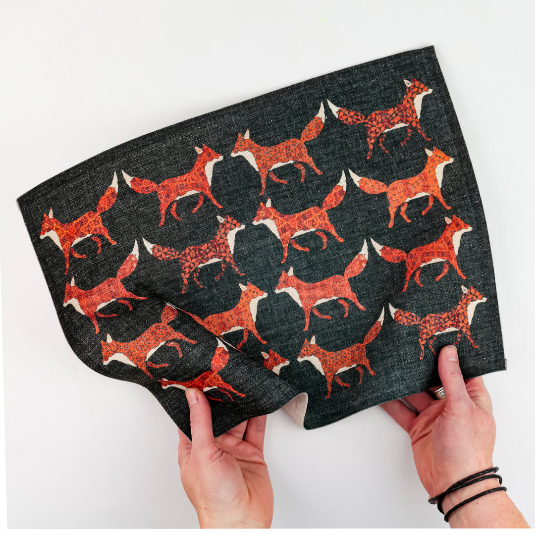 Red Foxes Fabric Placemat