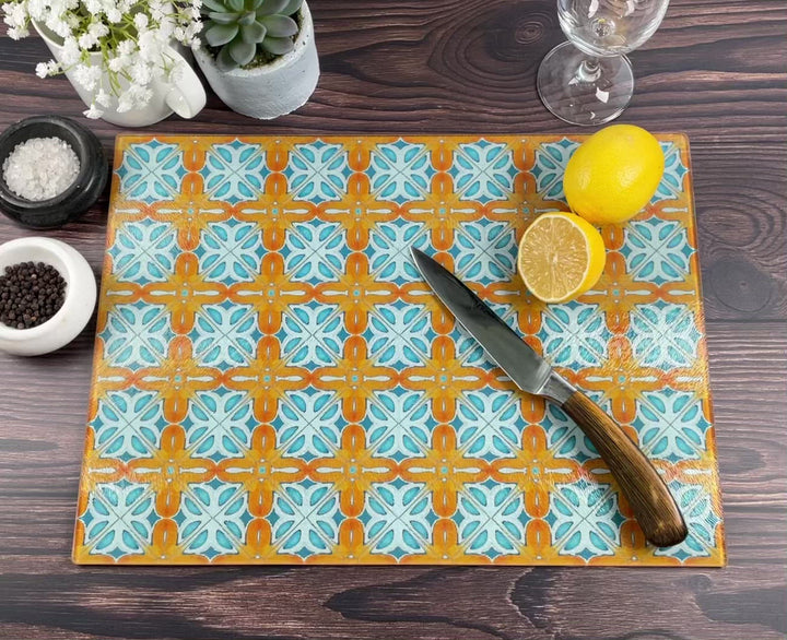 Orange Blue Alhambra Chopping Board