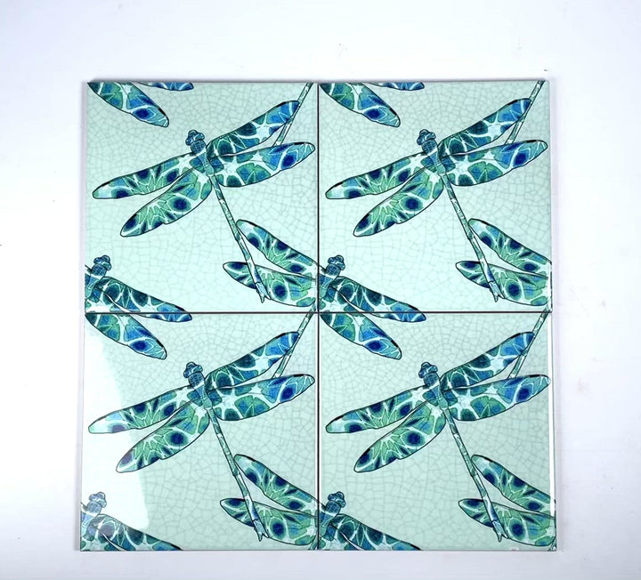 Dragonfly Tile - Aqua