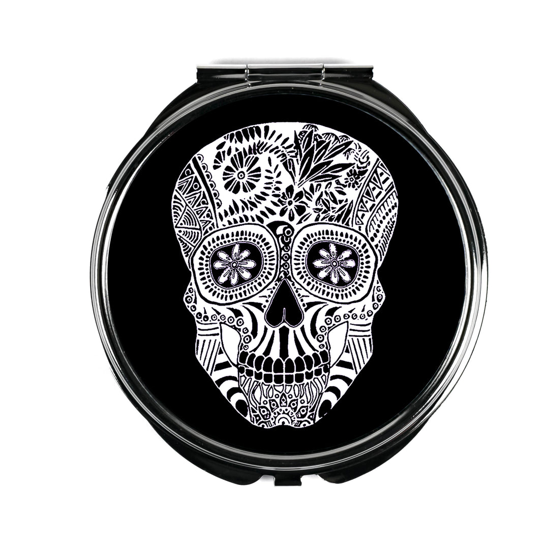 Day of the Dead Skull Folding Mirror and Lens Cloth