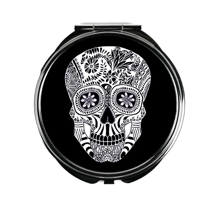 Day of the Dead Skull Folding Mirror and Lens Cloth