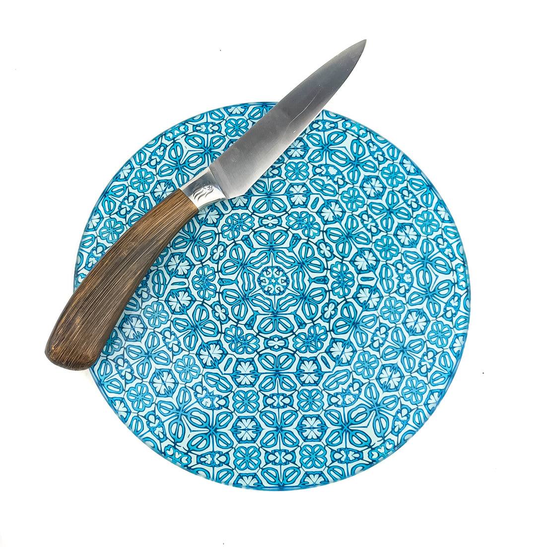 Blue Turkish Flower Chopping Board (circular)