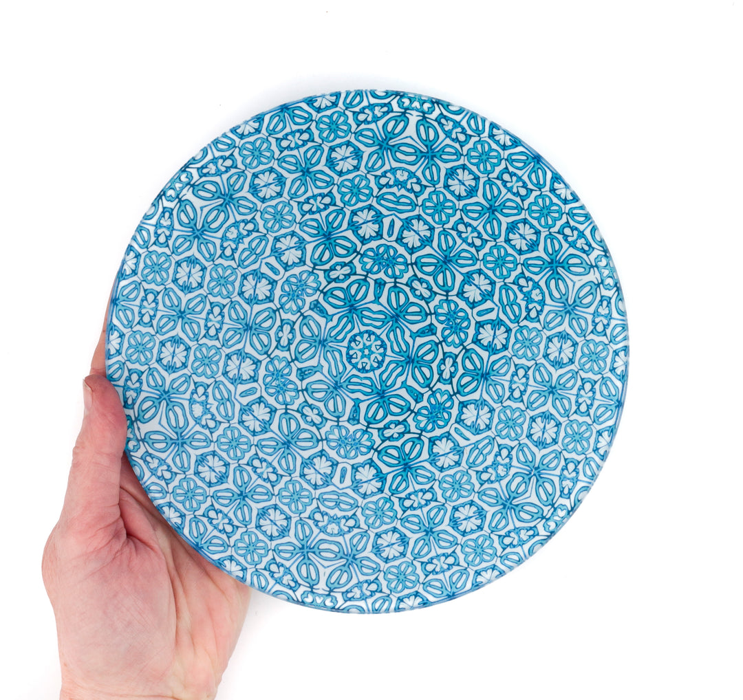 Blue Turkish Flower Chopping Board (circular)