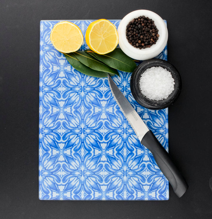 Blue Chrysanthemum Chopping Board