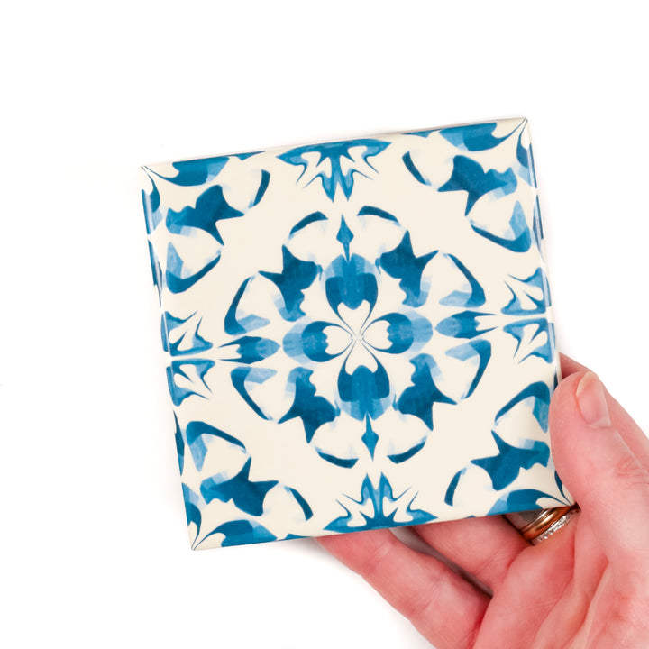 Delft Blue Cream tiles -  FIRED INK Version