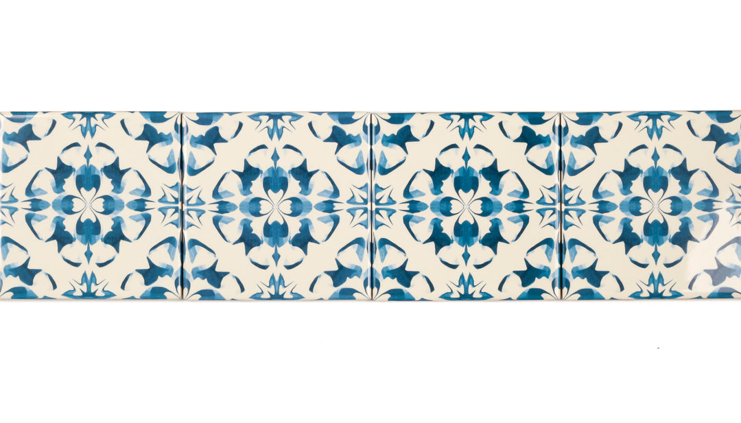 Delft Blue Cream tiles -  FIRED INK Version