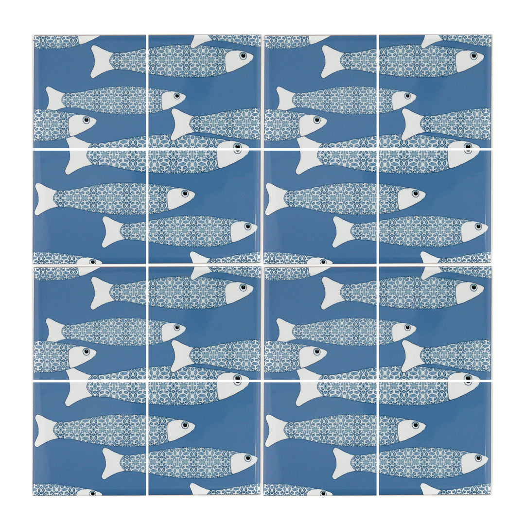 Ocean Shoal tile - Large Scale - Sky Blue
