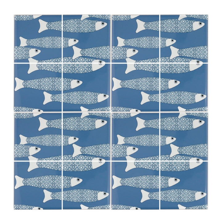 Ocean Shoal tile - Large Scale - Sky Blue