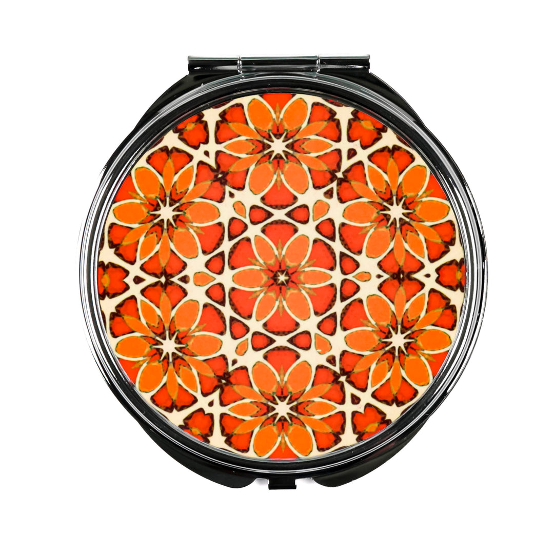 Moroccan Flower Compact Folding Mirror
