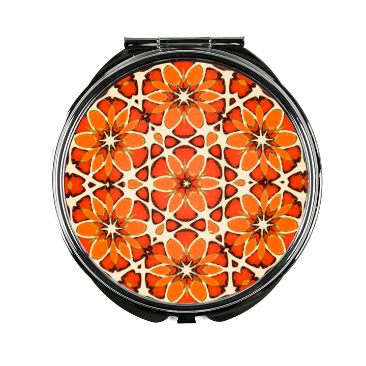Moroccan Flower Compact Folding Mirror