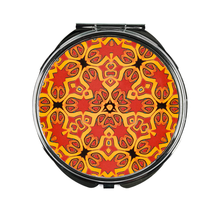 Red Medieval Compact Folding Mirror
