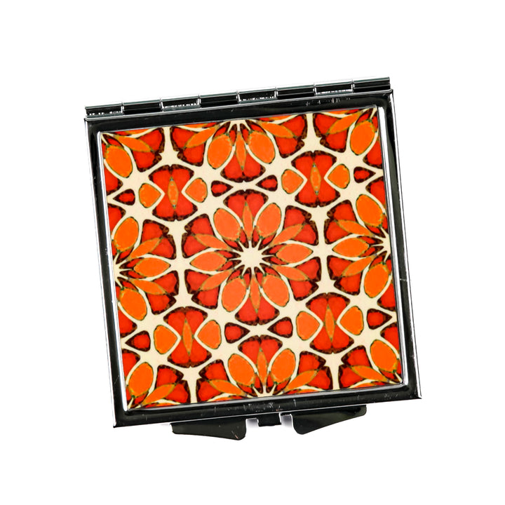 Moroccan Flower Compact Folding Mirror
