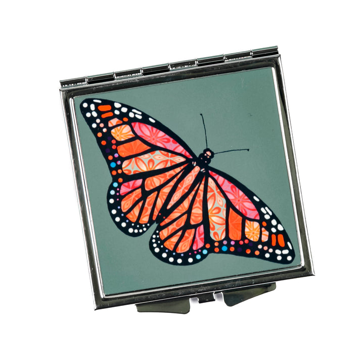 Red Butterfly Compact Folding Mirror