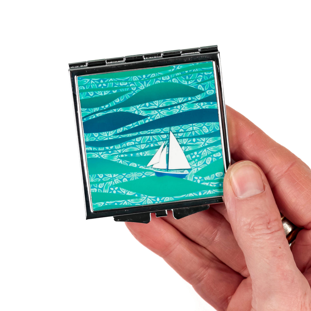 Caribbean Sea Folding Mirror and Lens Cloth