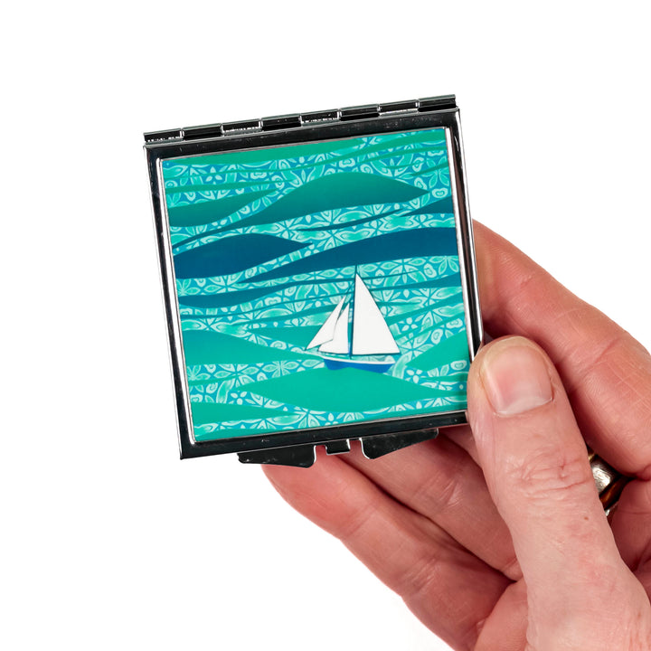 Caribbean Sea Folding Mirror and Lens Cloth