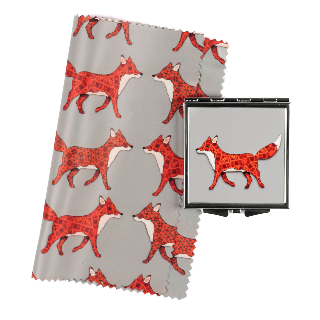 Red Fox Folding Mirror and Lens Cloth