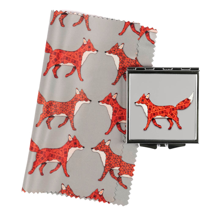 Red Fox Folding Mirror and Lens Cloth
