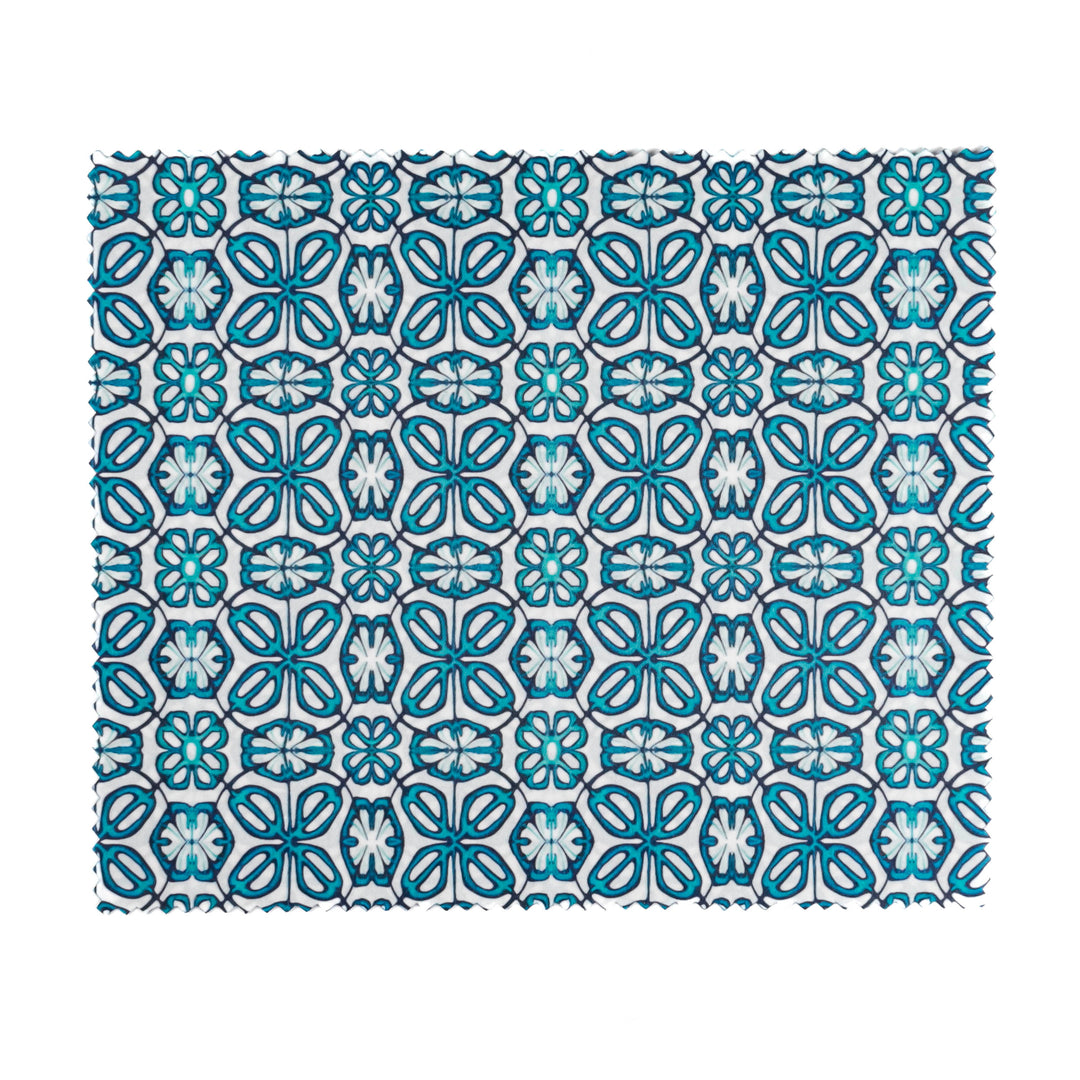 SALE - Blue Turkish Flower Compact Folding Mirror (Square)