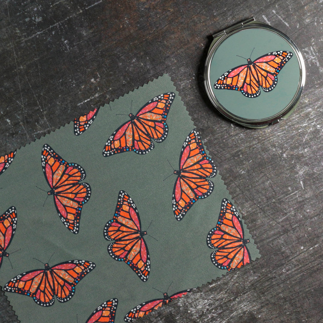 Red Butterfly Compact Folding Mirror