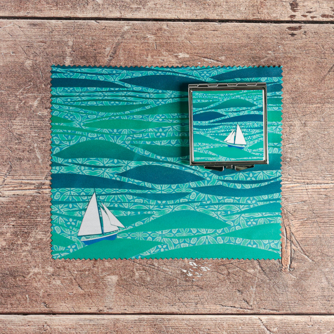 Caribbean Sea Folding Mirror and Lens Cloth