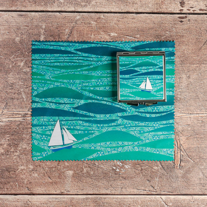 Caribbean Sea Folding Mirror and Lens Cloth