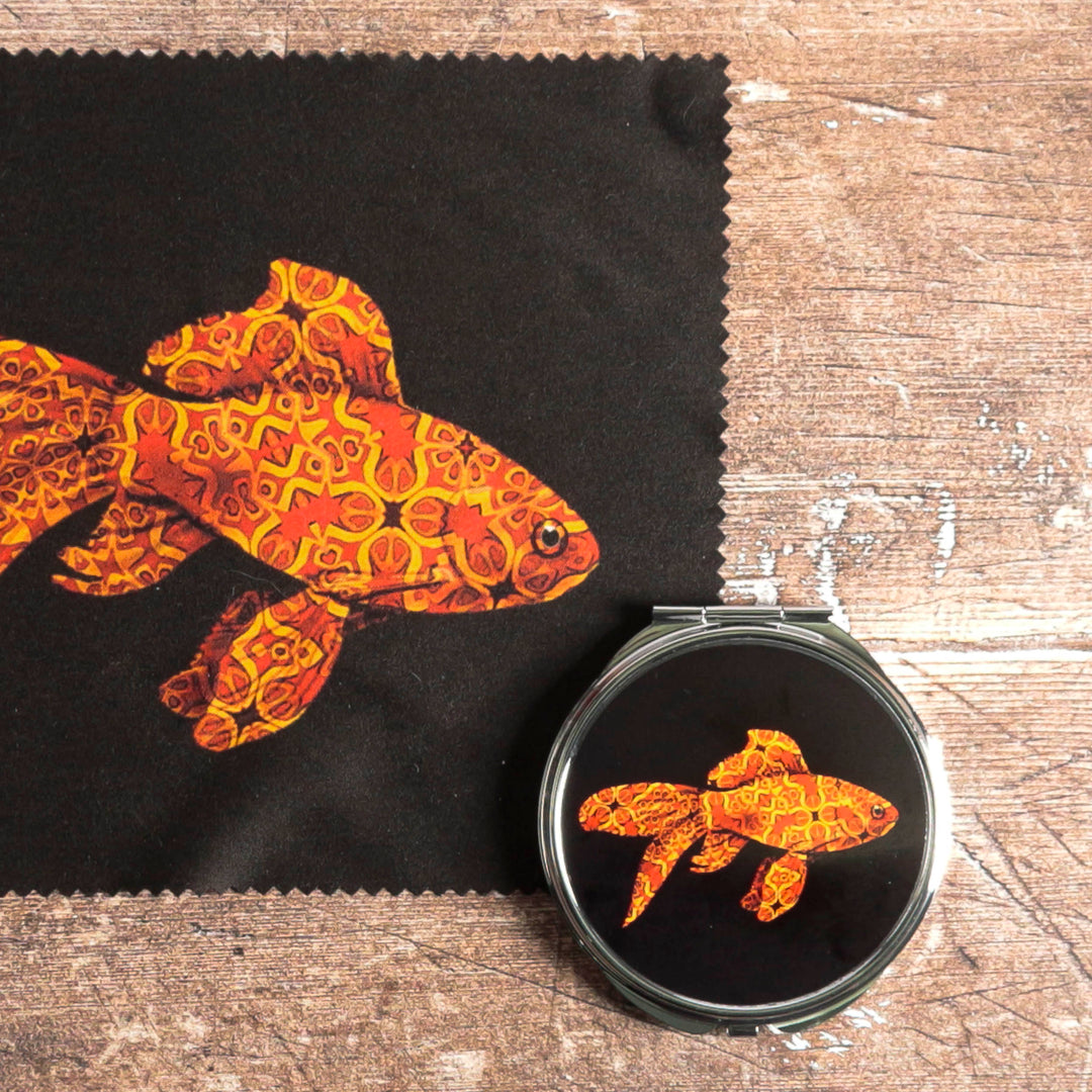 Red Fish Compact Folding Mirror