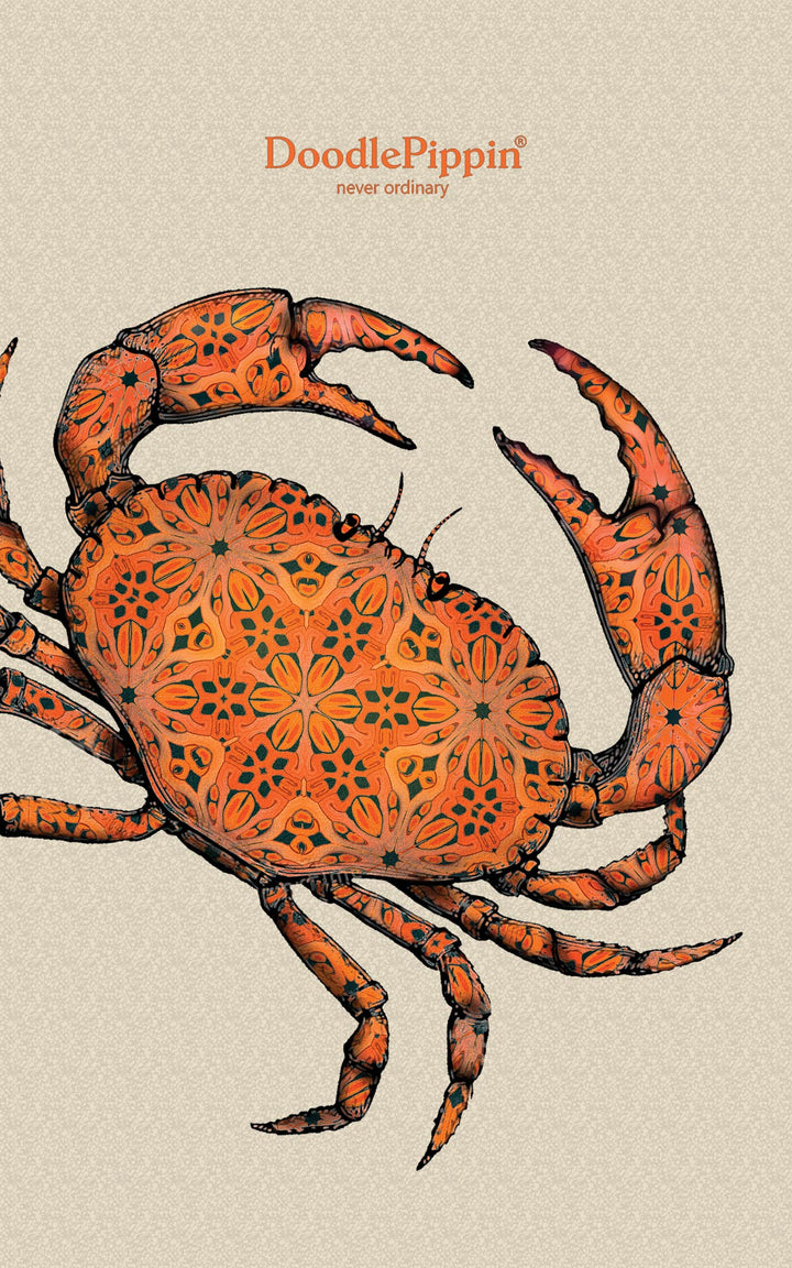 Waving Crab tea towel - 100% Cotton