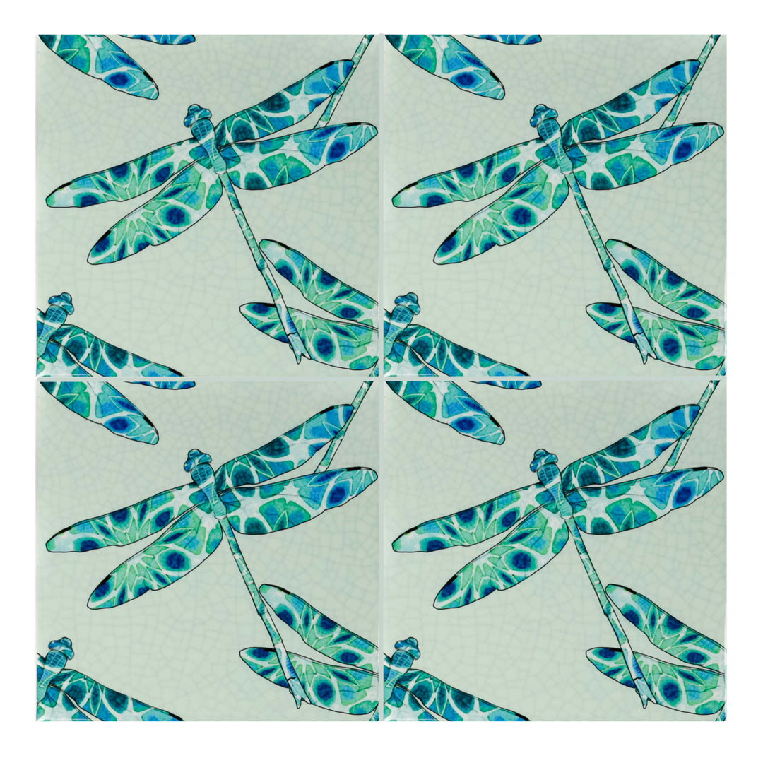 Dragonfly Tile - Aqua