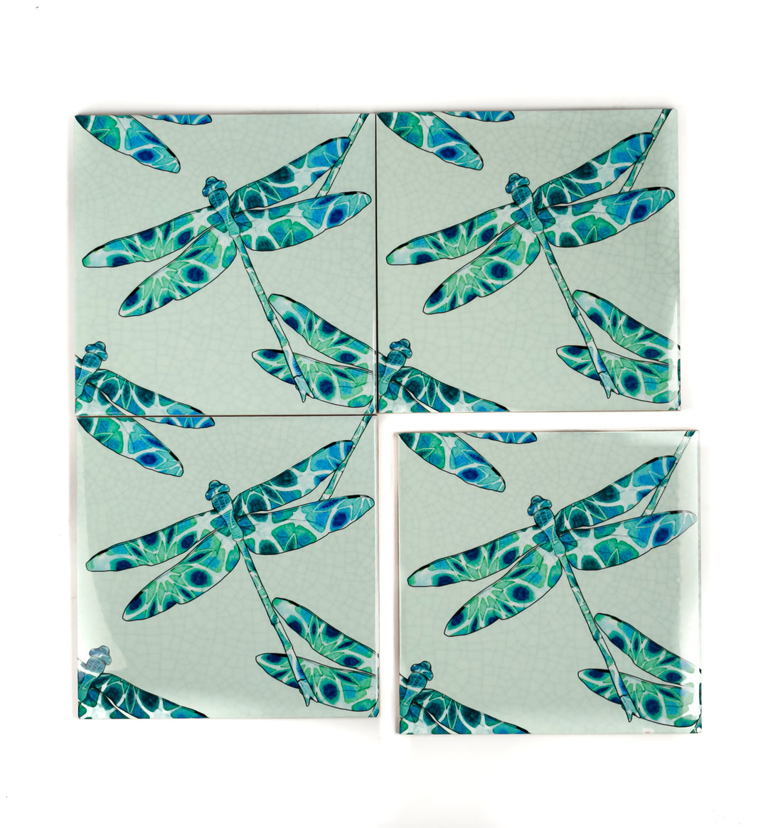 Dragonfly Tile - Aqua