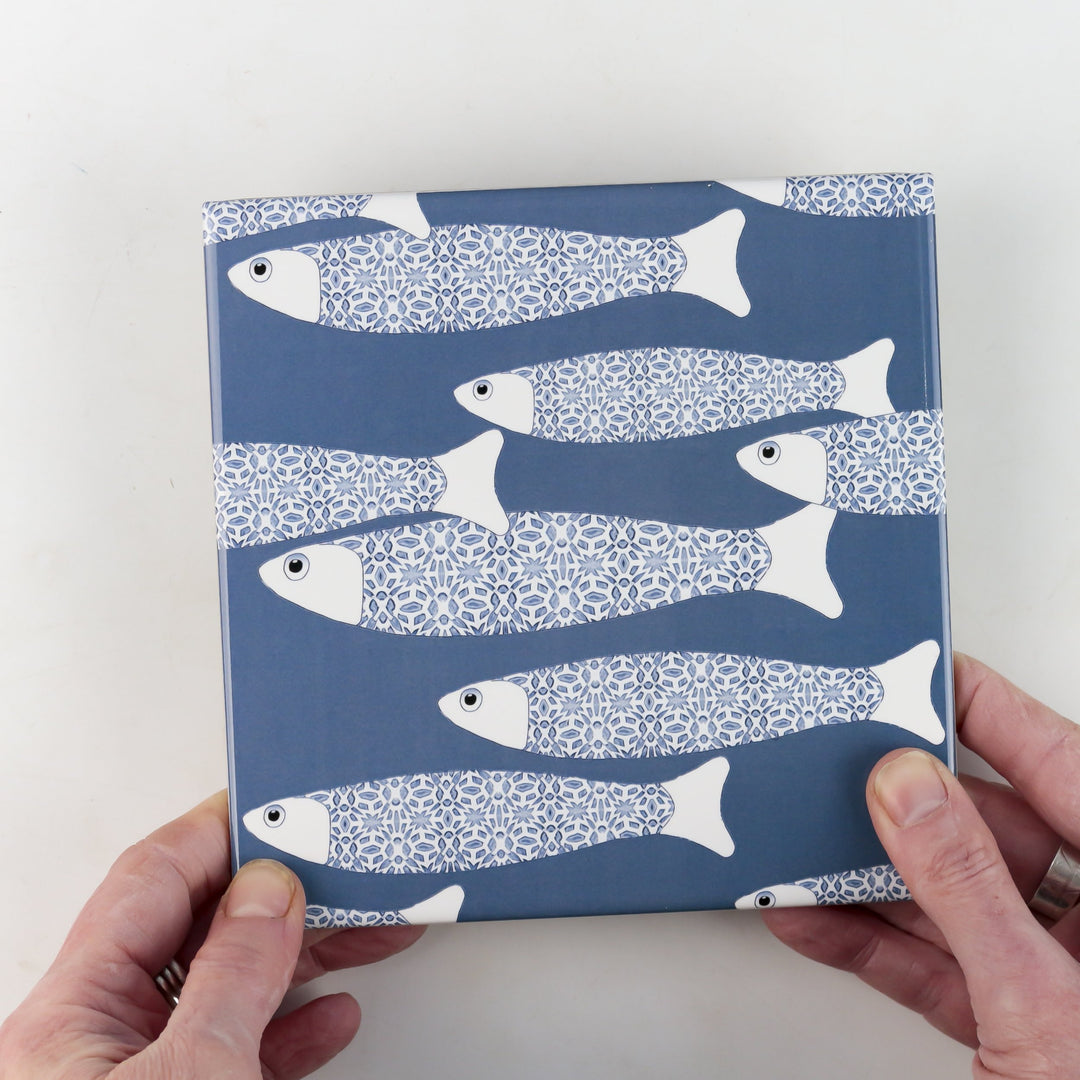 Ocean Shoal tile - Teal -  FIRED INK Version