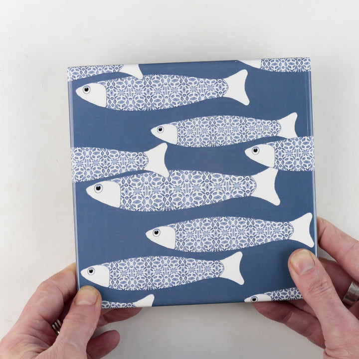 Ocean Shoal tile - Teal -  FIRED INK Version
