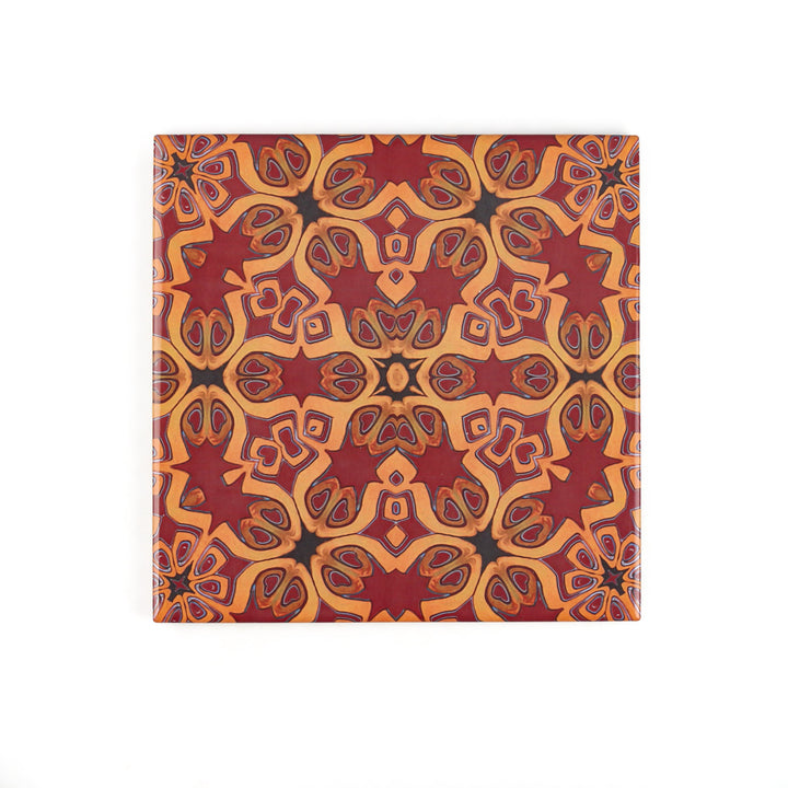 Rich Red Medieval Tiles -  FIRED INK Version