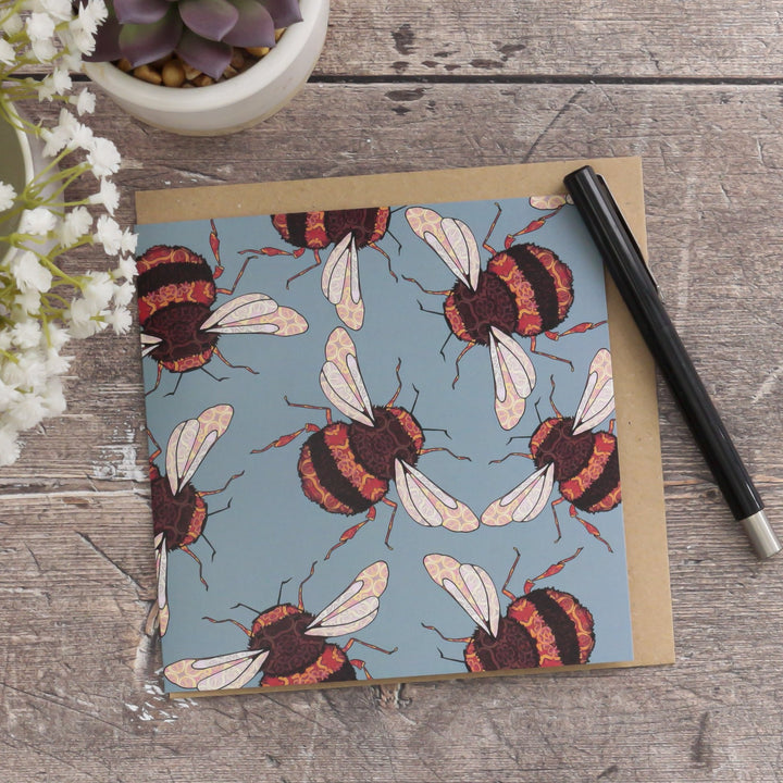 Wandering Bumblebee Card - Blue