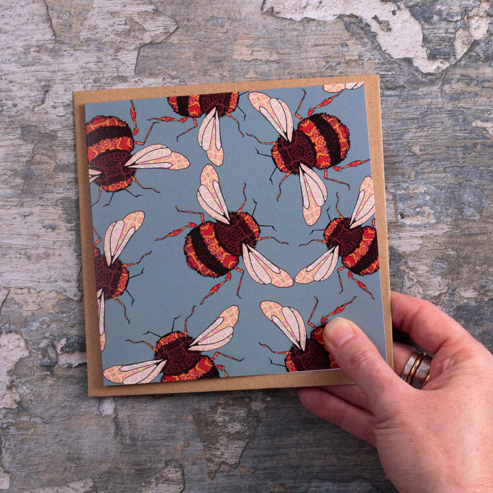 Wandering Bumblebee Card - Blue