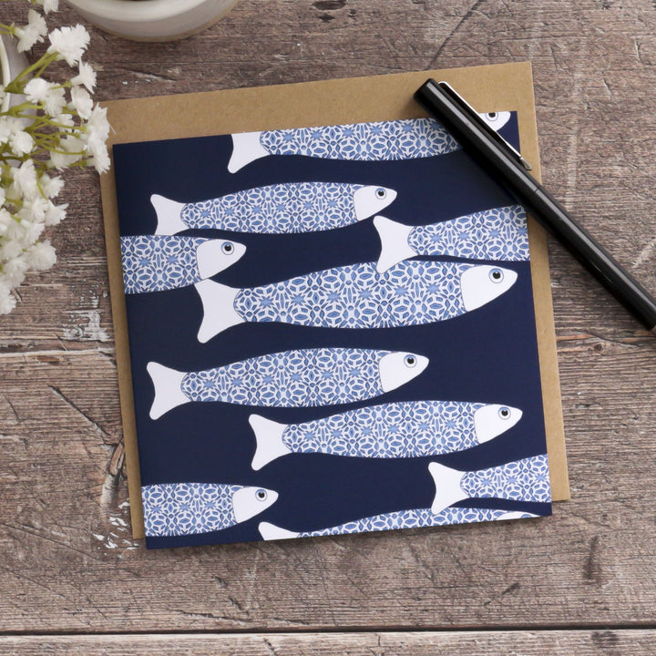 Navy Blue Ocean Shoal Card