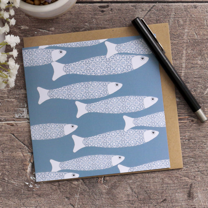 Grey-Blue Ocean Shoal Card
