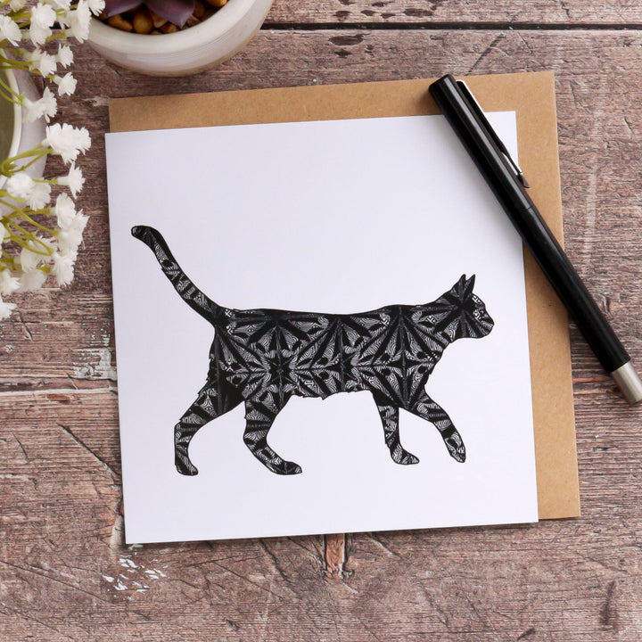Stalking Black Cat Card