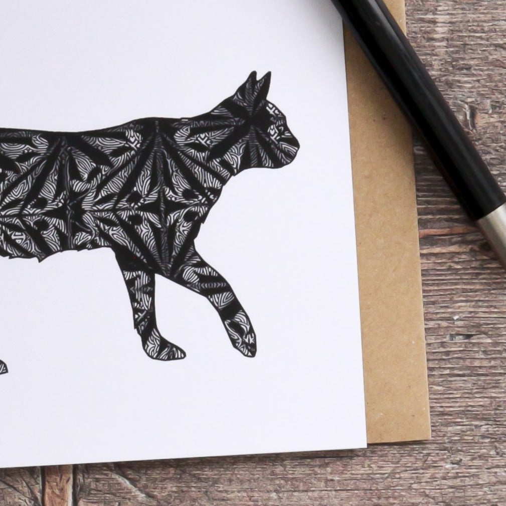 Stalking Black Cat Card