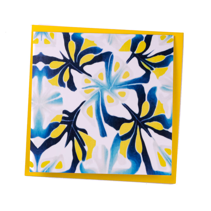 Zingy Blue Yellow Abstract Card