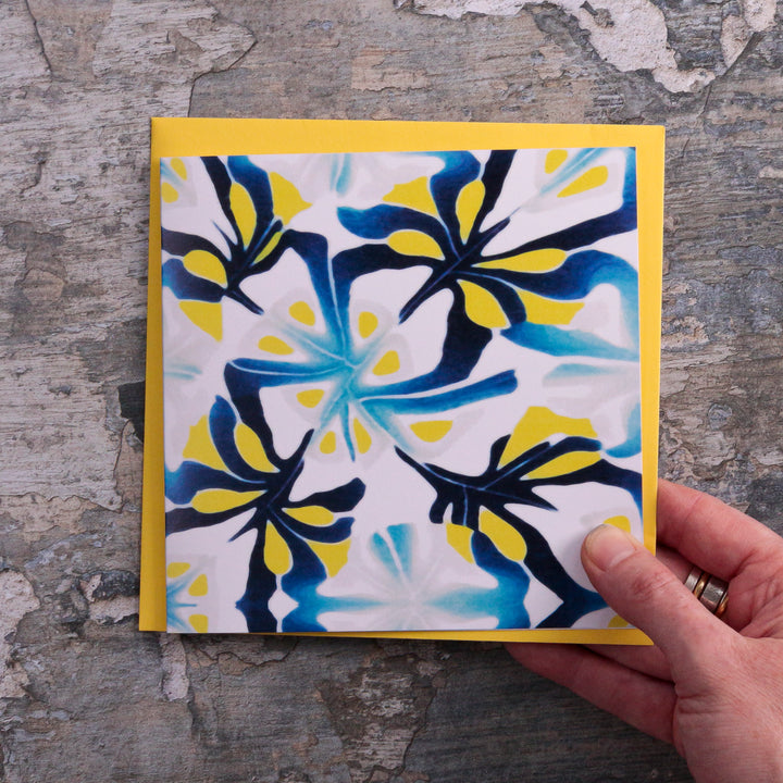 Zingy Blue Yellow Abstract Card