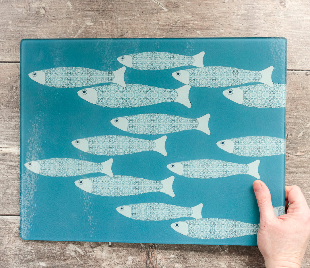 SALE - Large Rectangular Worktop Protector - Ocean Shoal Sky Blue